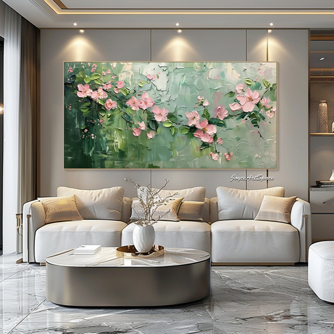 Spring Blossoms Oil-Painting Art Print, Floral Abstract - Image 2