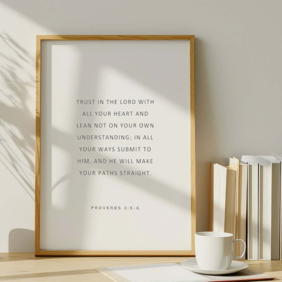 Proverbs 356 Trust In The Lord With All Your Heart Scripture Wall Art Bible Verse Modern Christian Poster