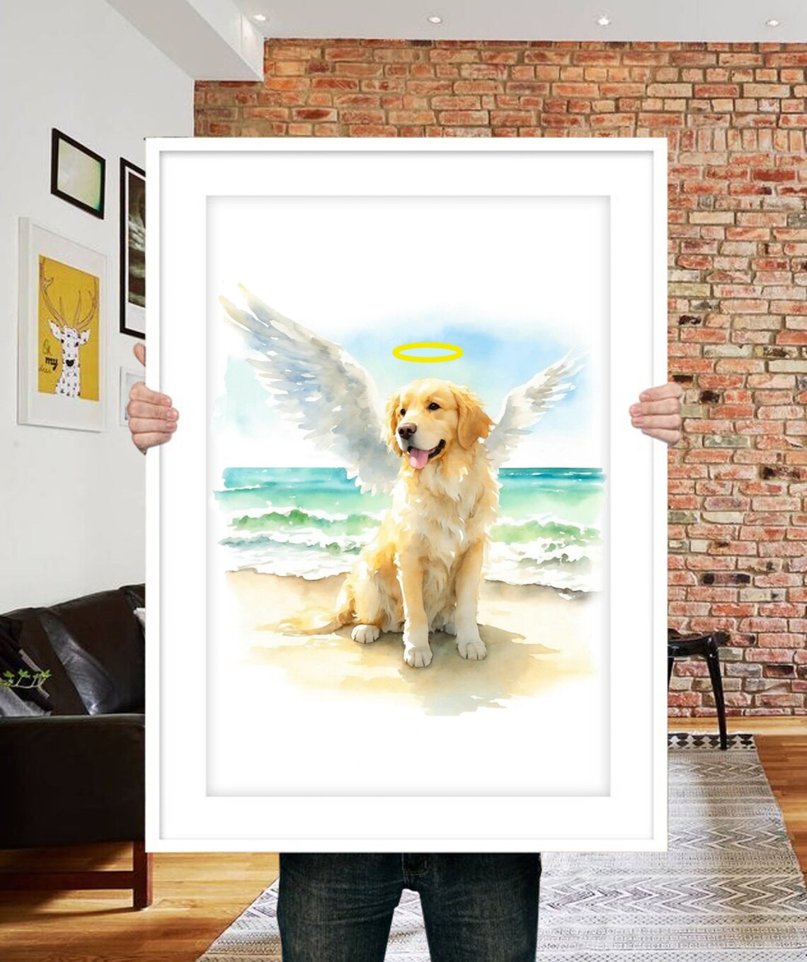 Custom Pet Portrait, Watercolor Dog Memorial Gift - Image 2