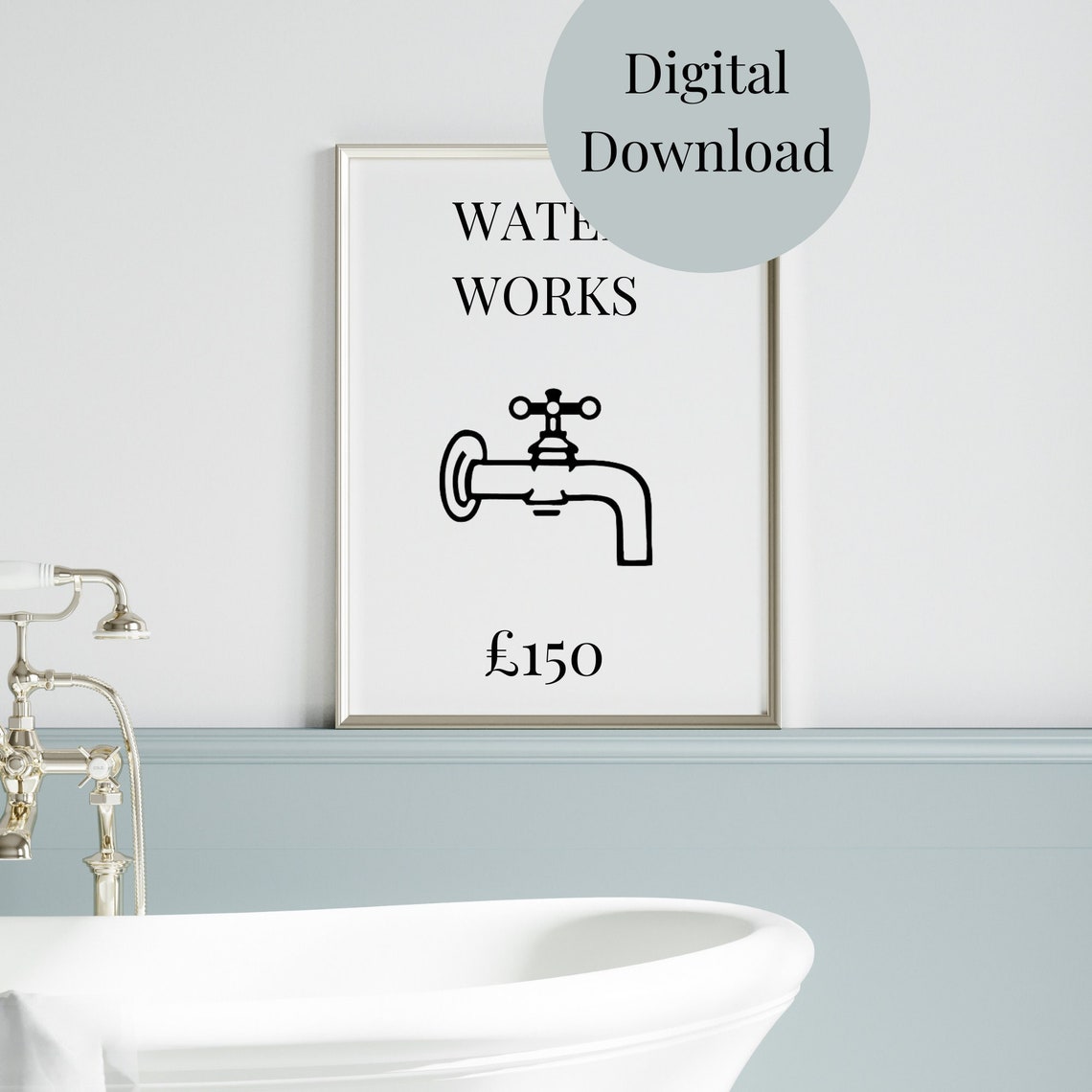 Water Works Bathroom Decor Bathroom Wall Art Funny Quote For Bathroom Bathroom Sayings Bathroom Print