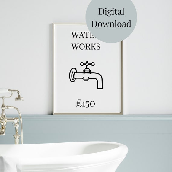 Water Works Bathroom Decor Bathroom Wall Art Funny Quote For Bathroom Bathroom Sayings Bathroom Print