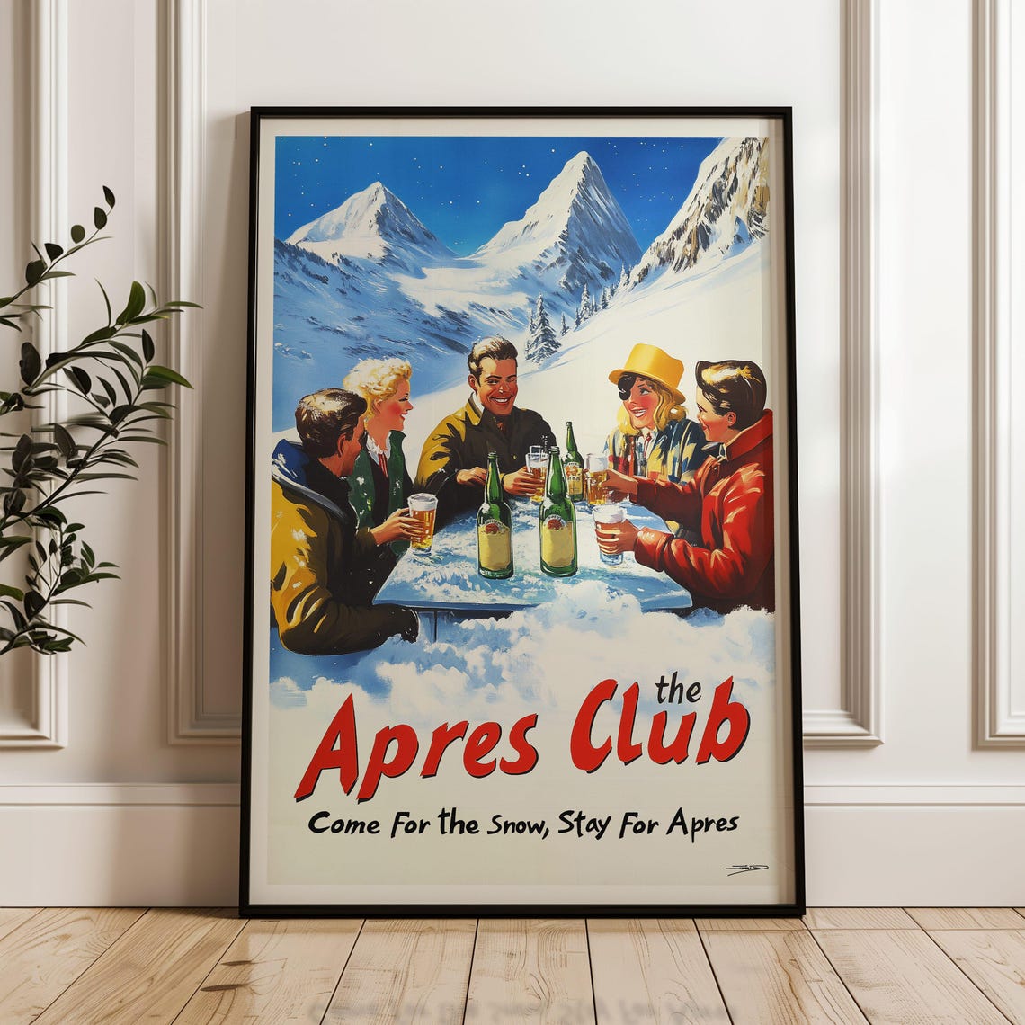 Apres Ski Cub Skiing Gift, Vintage Alps Travel Poster - Image 3