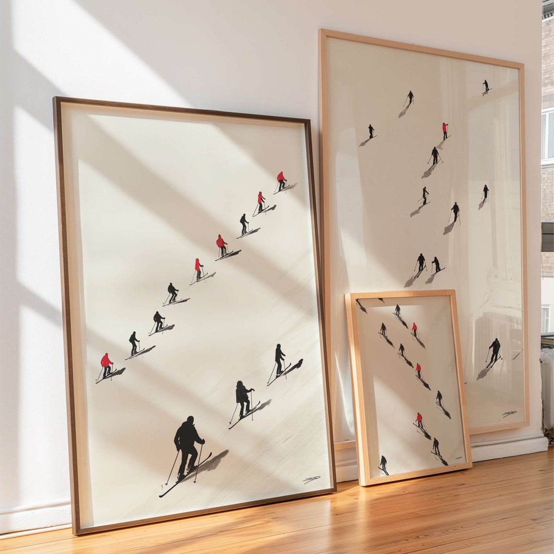 Snow Ski Print, Winter Mountain Landscape - Image 2