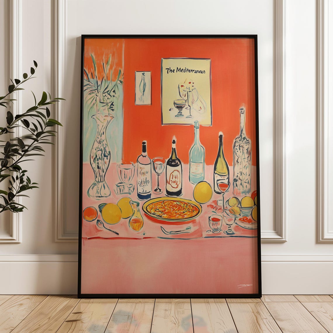 Holiday Lunch Travel Dining Scene, Tropical Poster