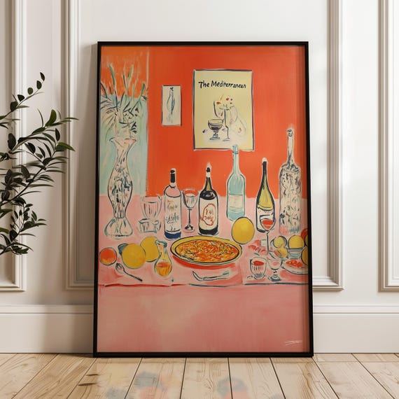 Holiday Lunch Travel Dining Scene, Tropical Poster