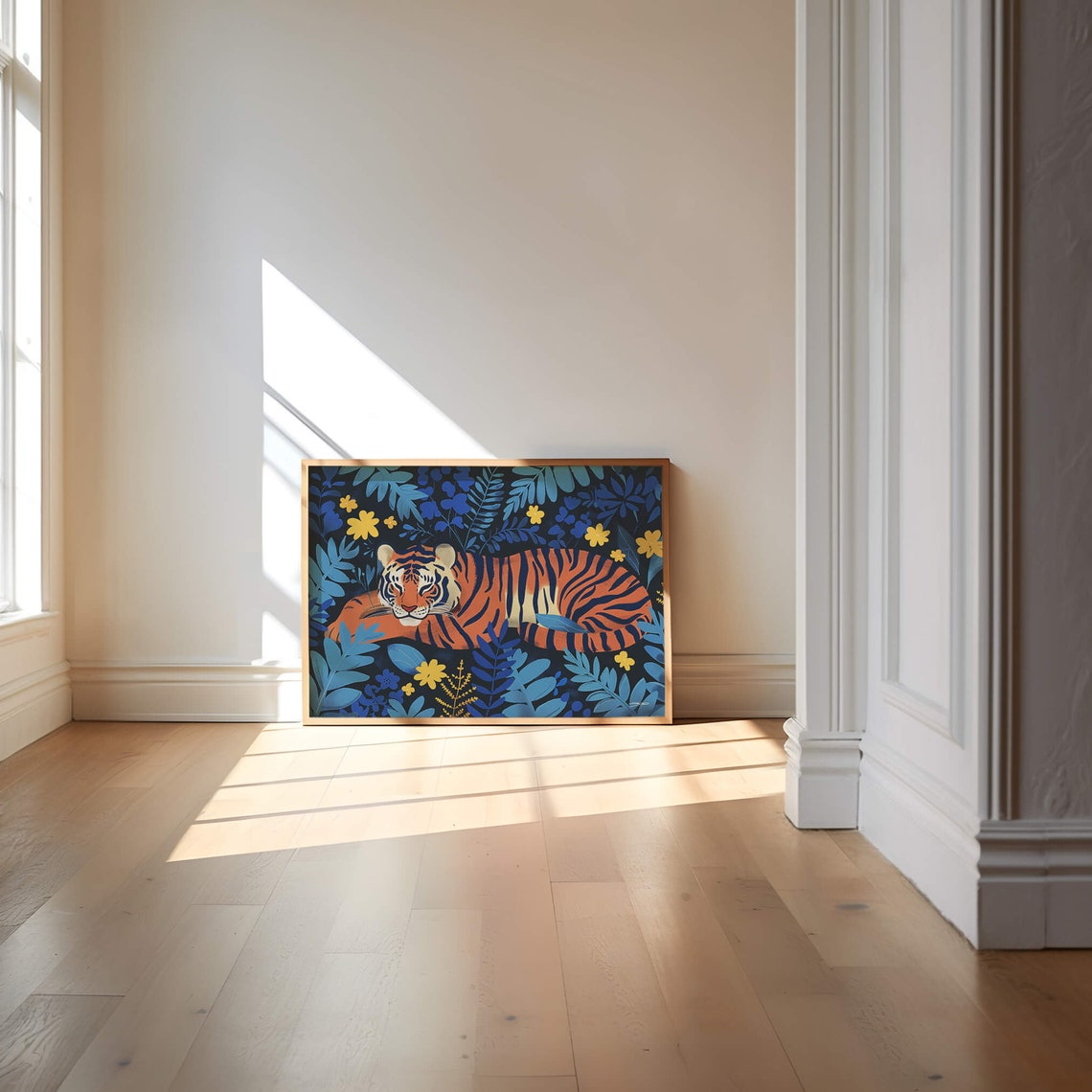 Sleeping Tiger Wildlife Artwork, Nursery Poster - Image 4