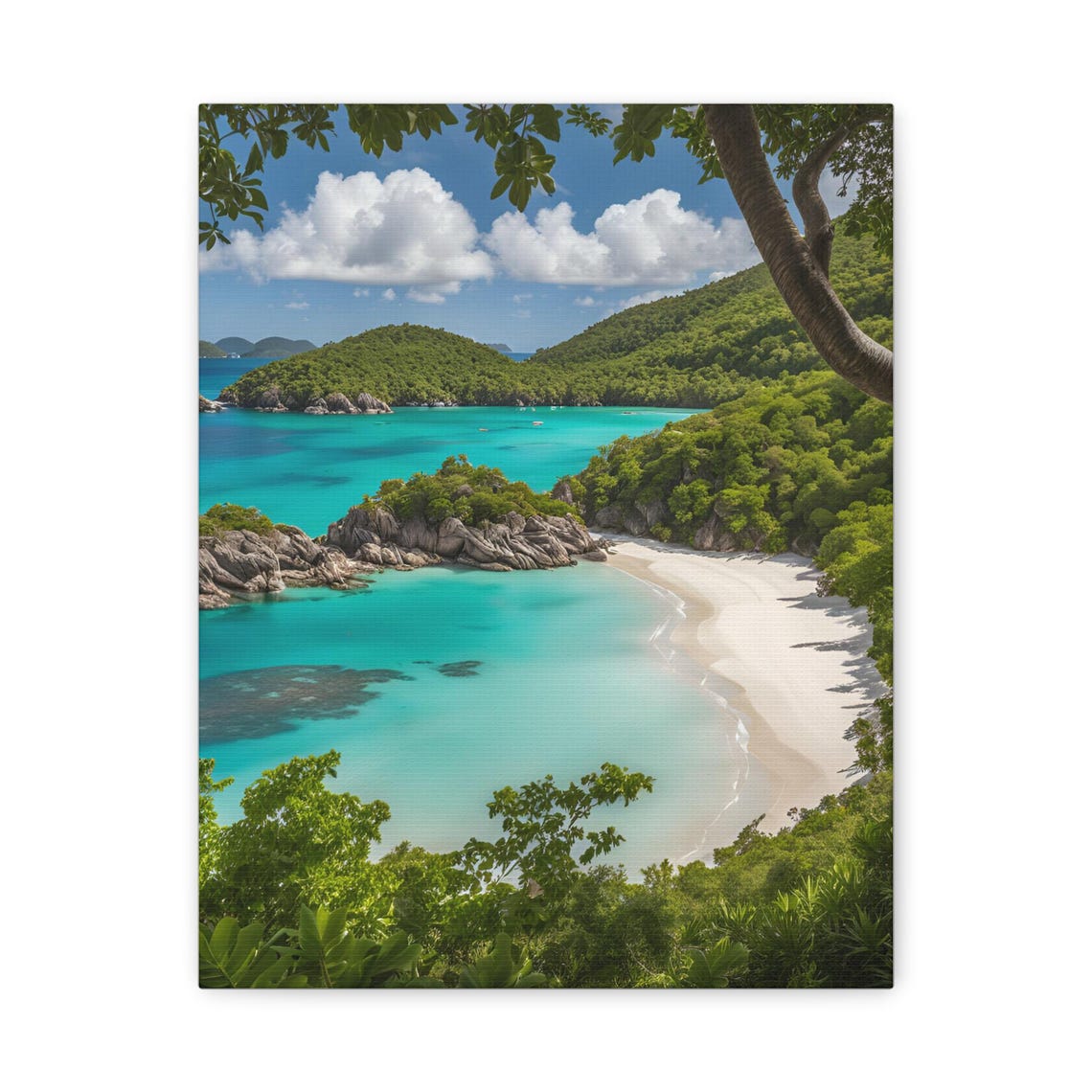 Turquoise Cove White Sand Beach Hidden Tropical Island Poster