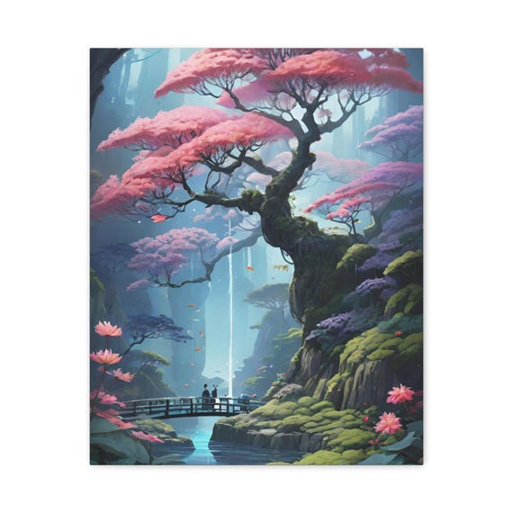 Pink Blossom Tree Canvas Art Modern Home Decor