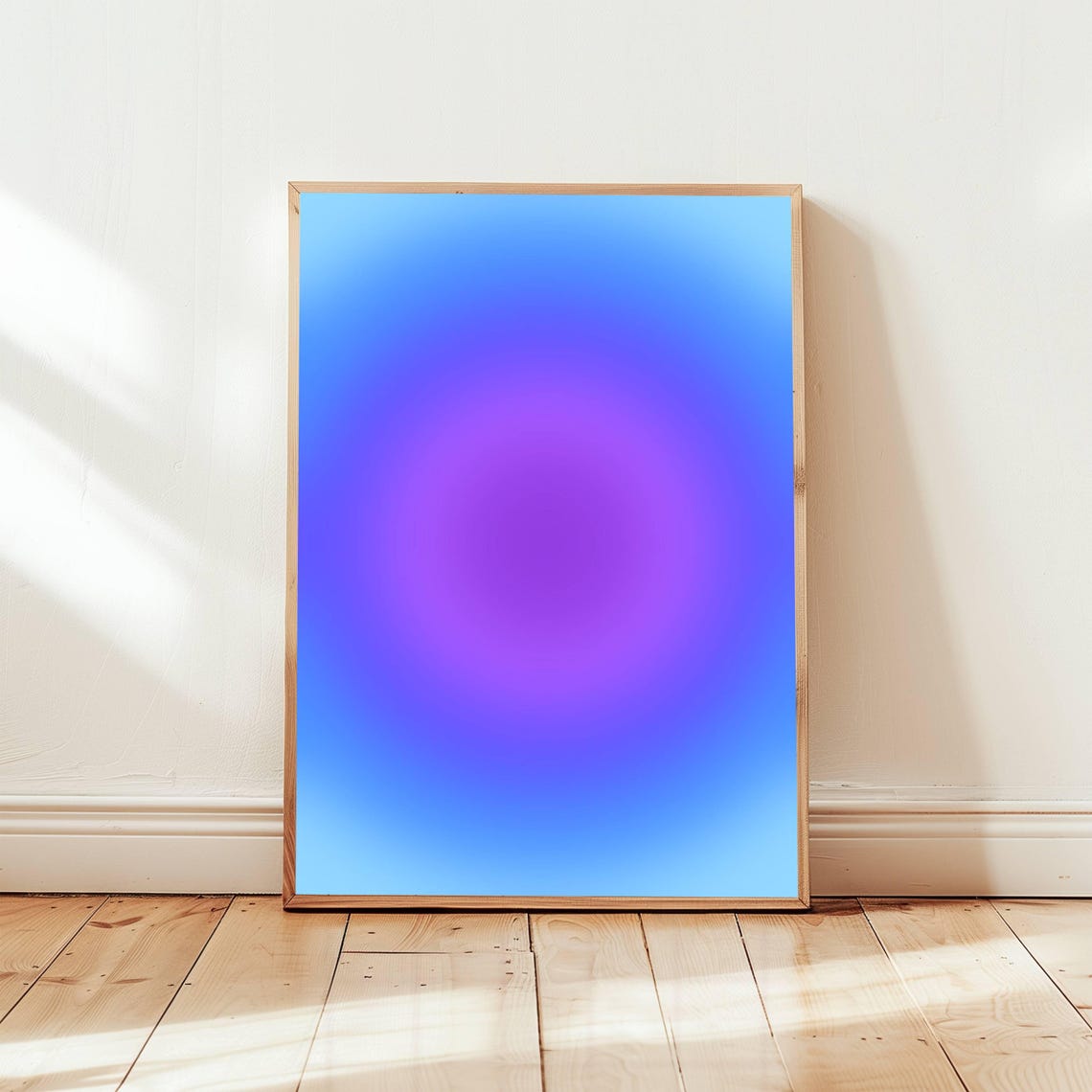 Blue Purple Aura Gradient Glow Electric Cosmic Abstract Art Poster