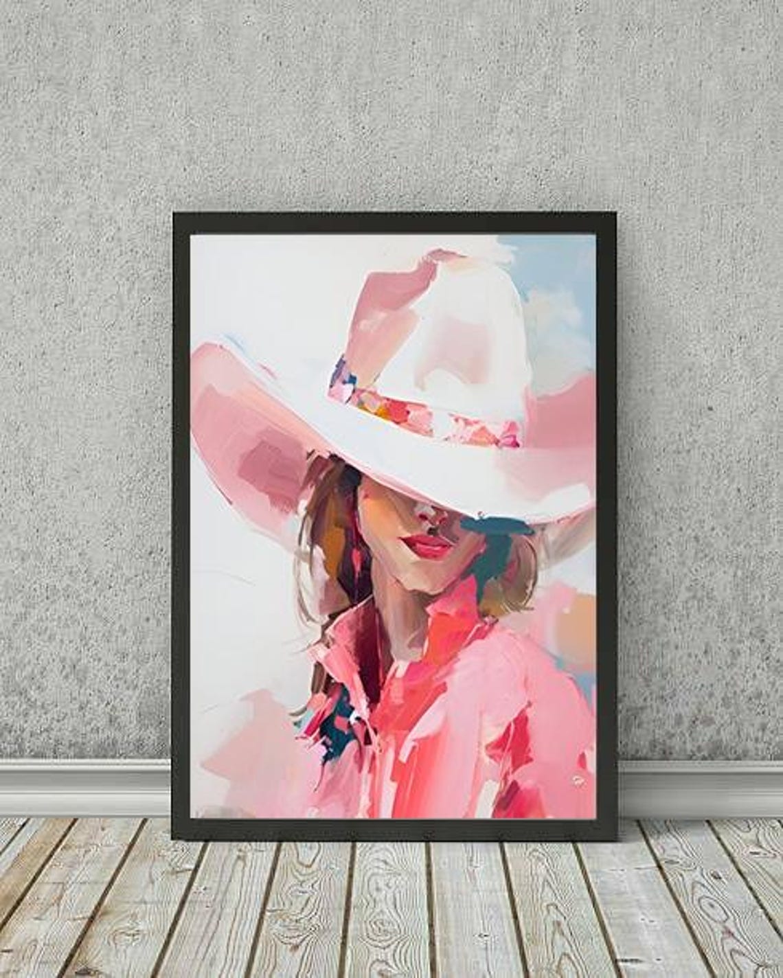 Vintage Cowgirl Painting Print Painting Cowgirl Cover Vintage Wall Art Coastal Cow Girl Print - Image 3