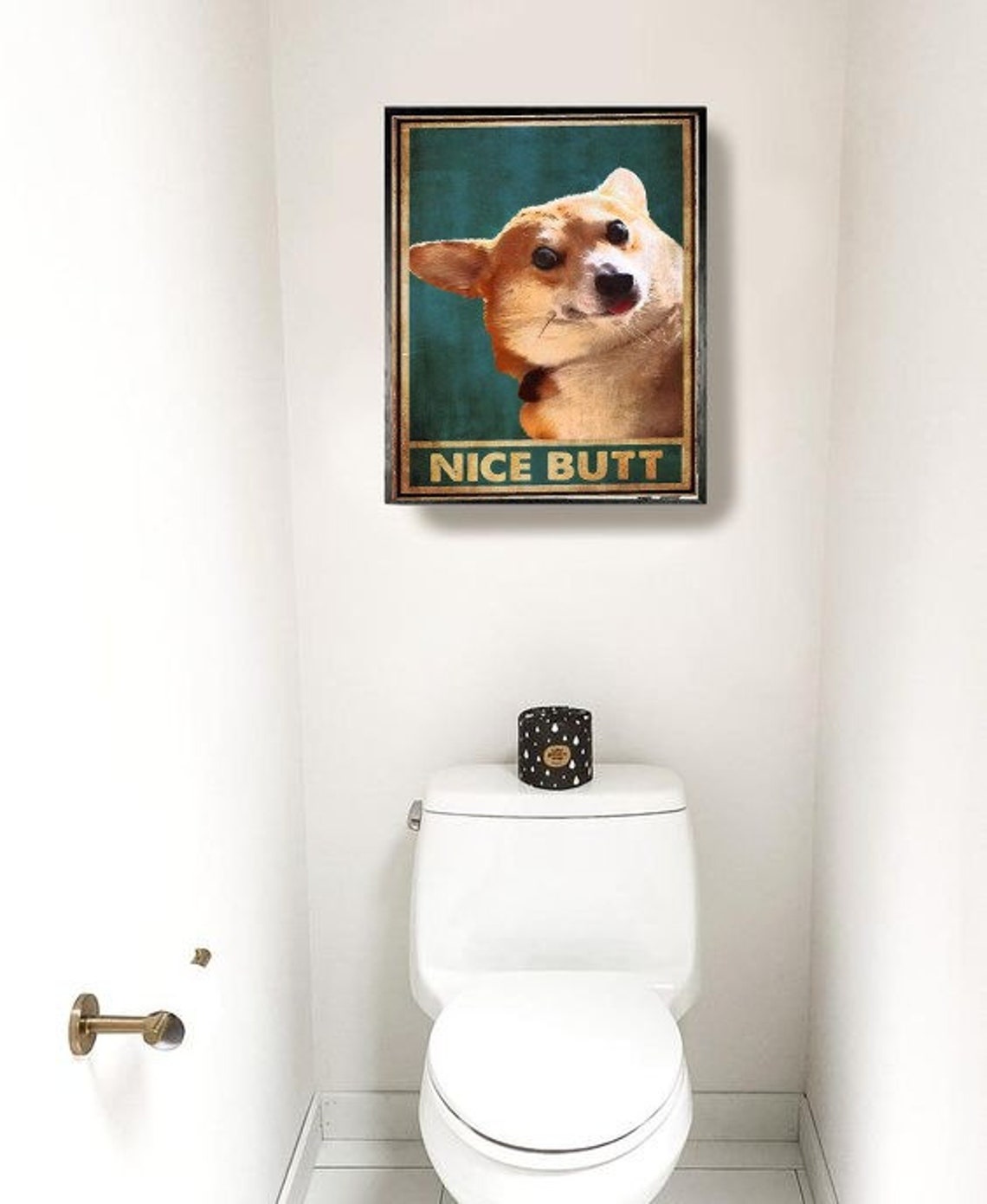 Nice Butt The Dog Bathroom Decor Wall Art For Bathroom Funny Art Home Decor Funy Wall Art - Image 2