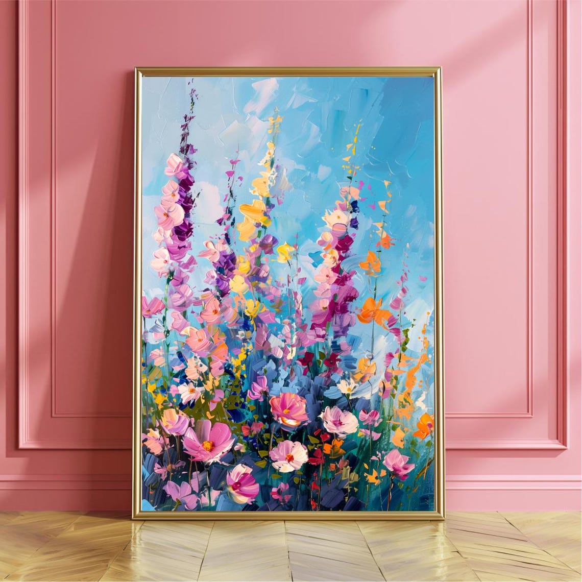 Colorful Wildflower Field In Bloom Impressionist Garden Poster