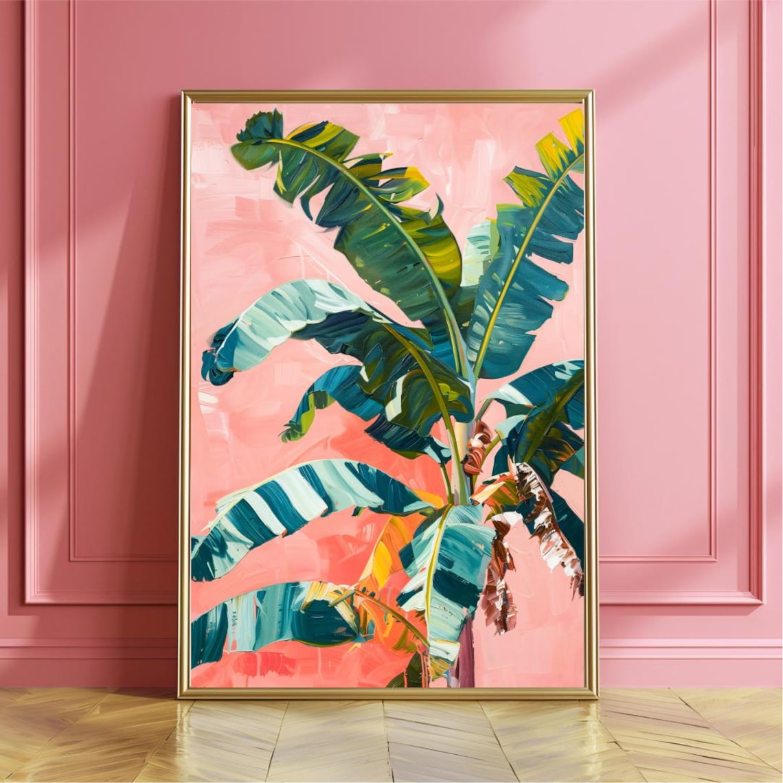 Banana Leaves Tree, Trendy Botanical Art Print