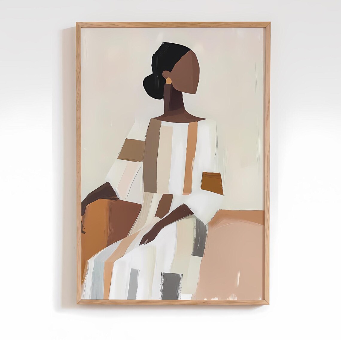 Abstract People Art Print, Mid Century Modern Decor