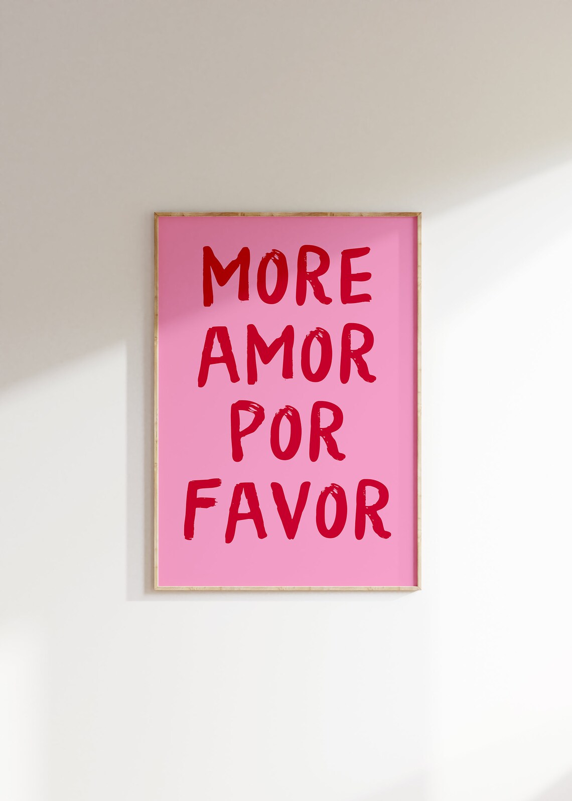 More Amor Por Favor Pink Spanish Love Quote Typography Poster - Image 6