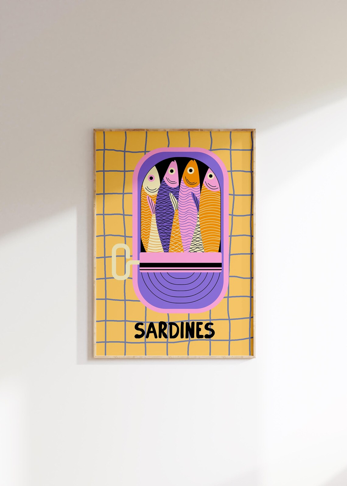 Sardines Tin Fish Art Print, Kitchen Wall Art