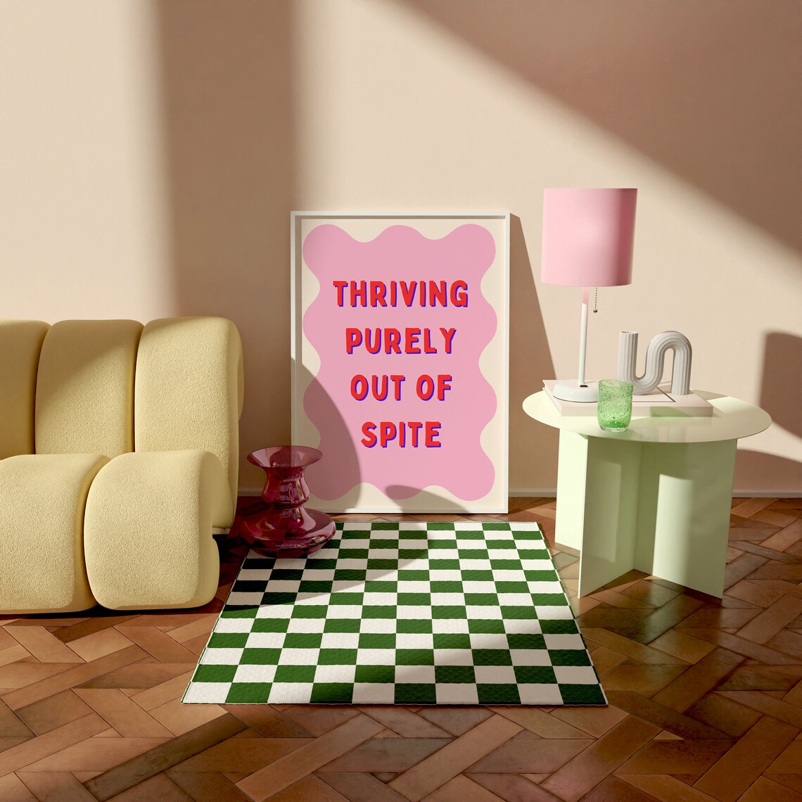 Thriving Purely Out Quote Art Print, Y2K Decor - Image 2