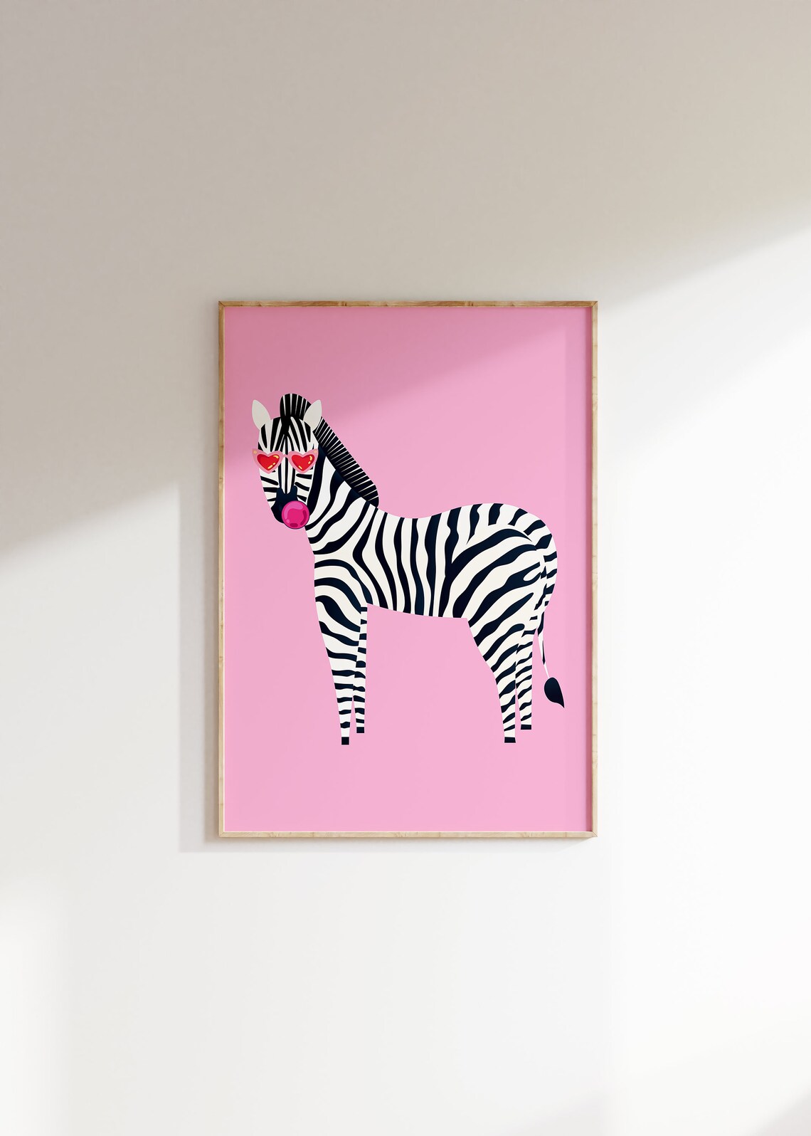 Zebra With Sunglasses Art Print, Maximalist Decor