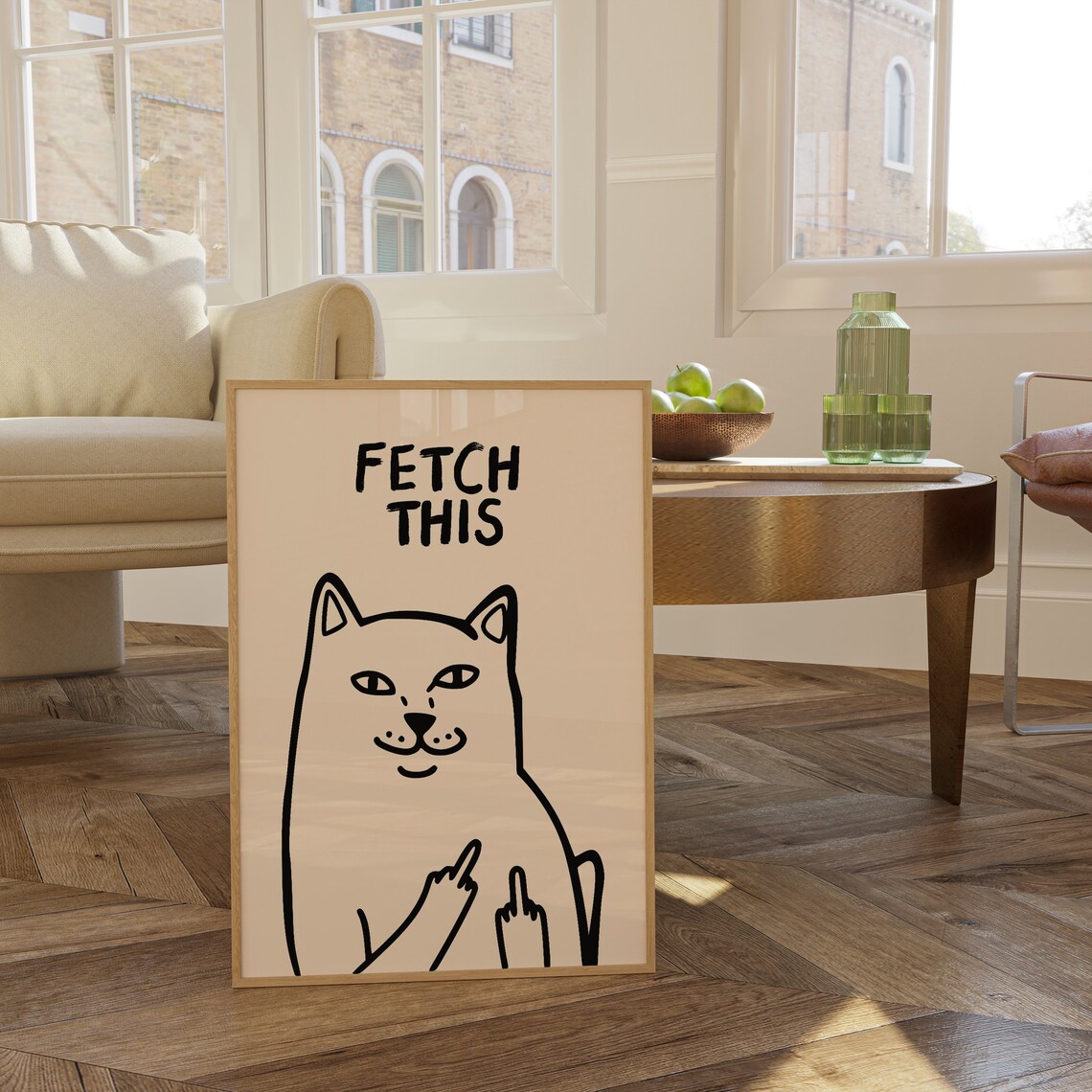Fetch This Dog Art Print, Y2K Funny Animal Decor - Image 4