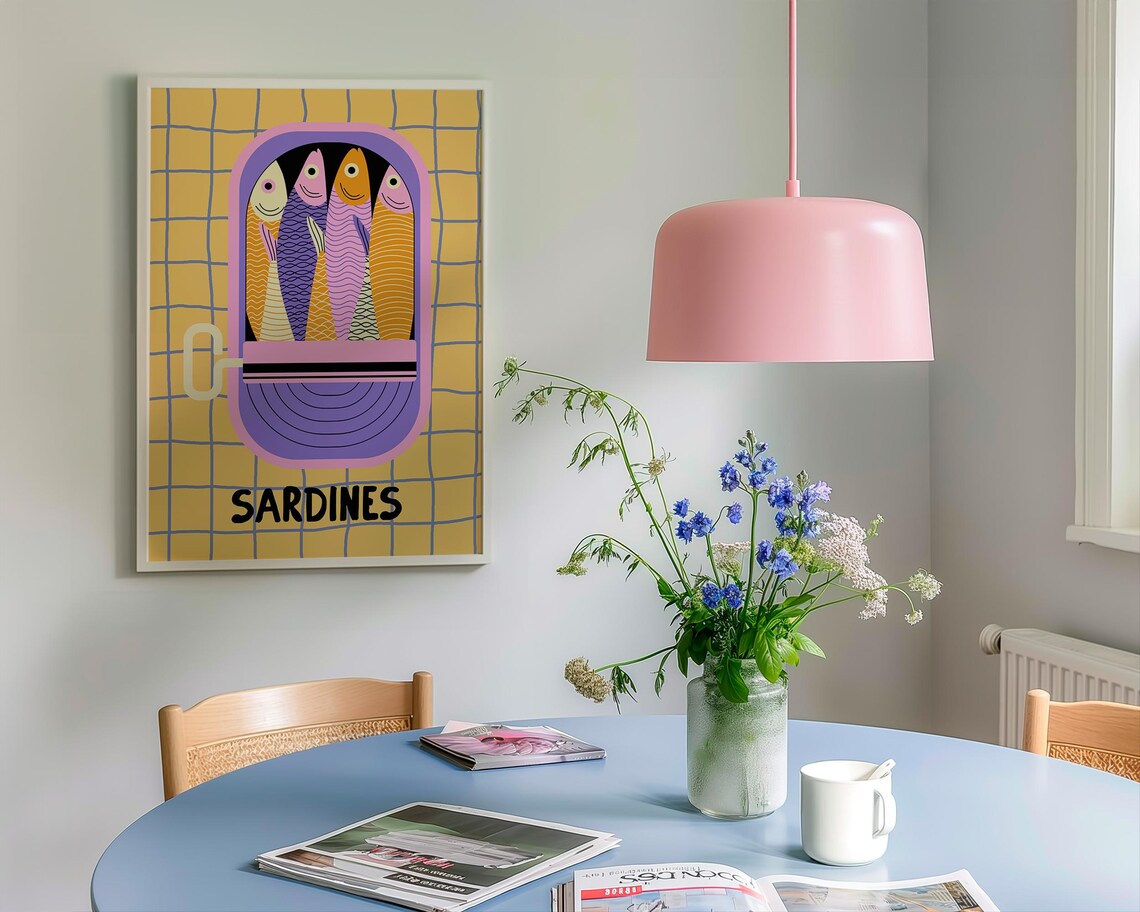 Sardines Tin Fish Art Print, Kitchen Wall Art - Image 2
