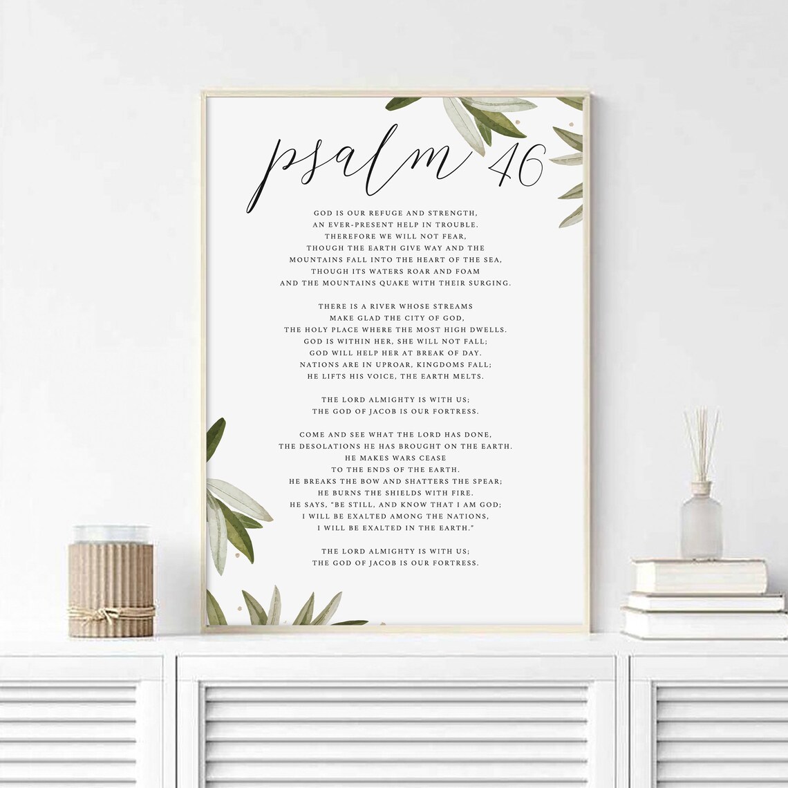 Psalm 46 Bible Verse Christian Wall Art Print - Image 3