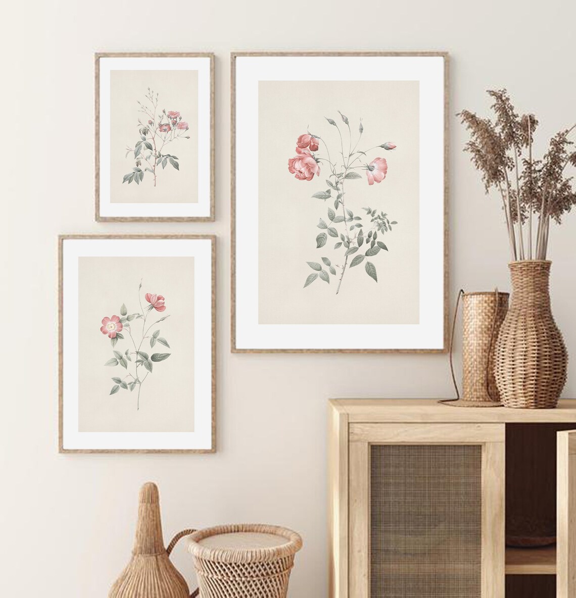 Antique Flower Art Print Set, Vintage Botanical Decor - Image 2