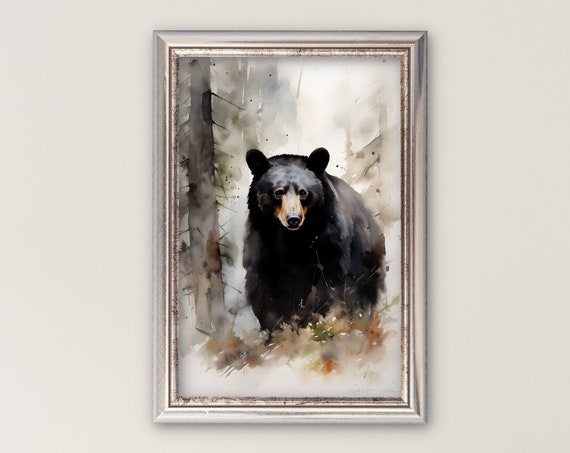 Watercolor Bear Art Print Forest Animal Painting