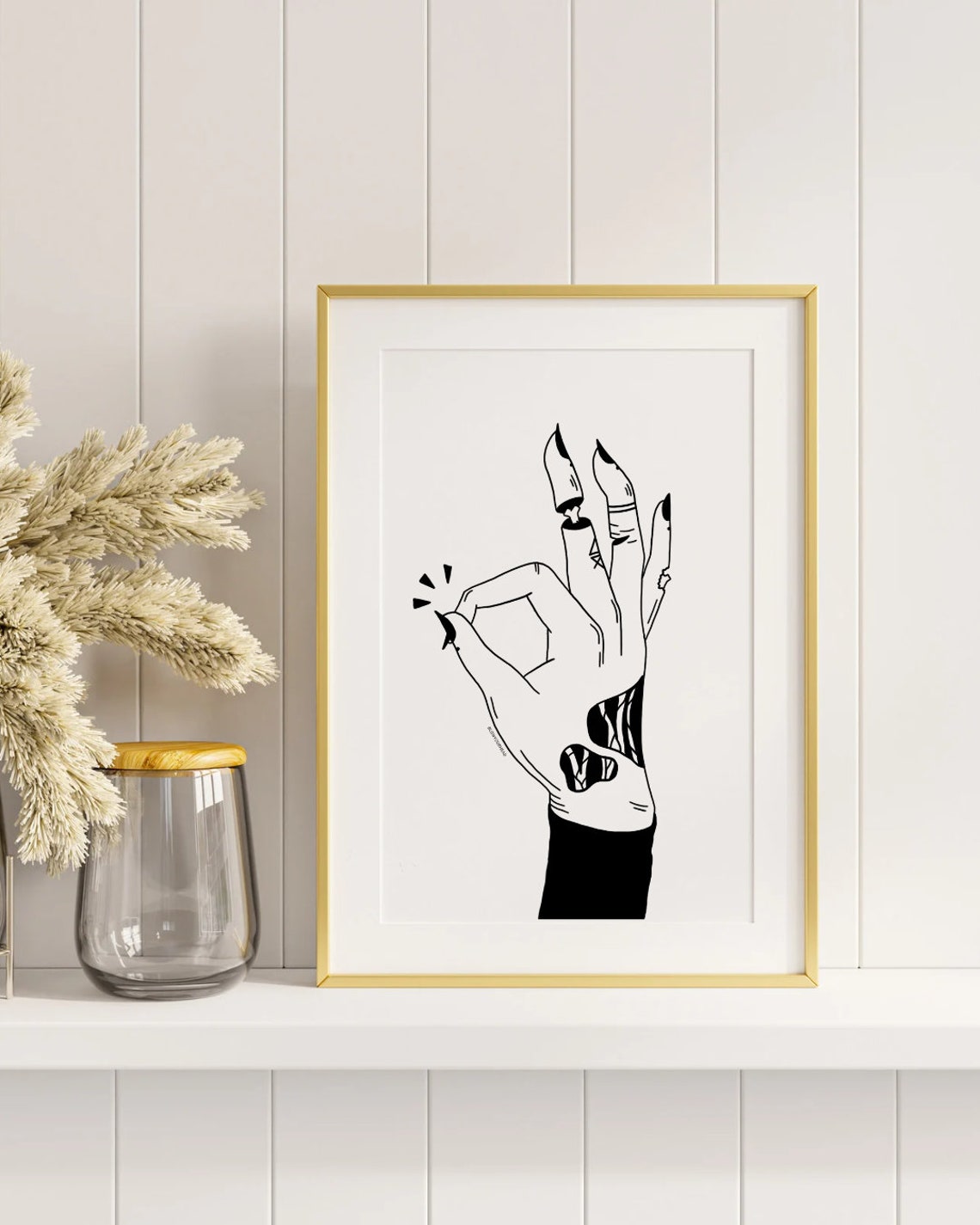 The Magic Witch Claw Hand OK Gesture Gothic Dark Tattoo Art Poster - Image 2