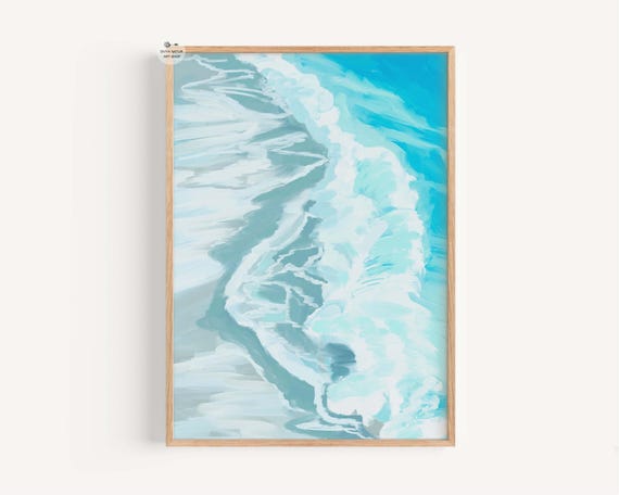 Ocean Waves Abstract Art Print Coastal Sea Scape