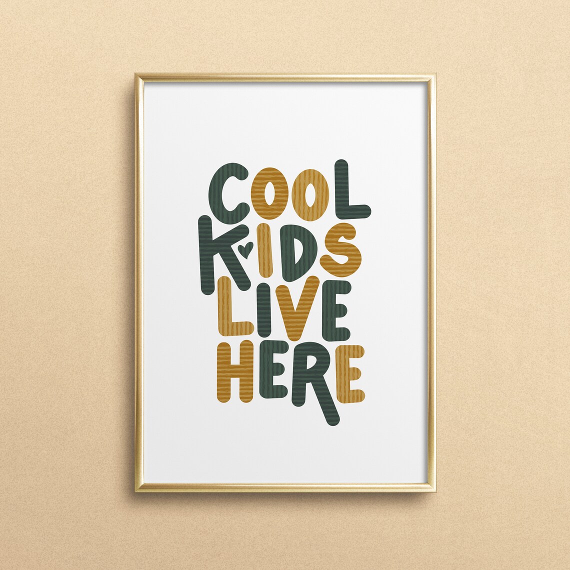 Cool Kids Live Here Playful Nursery Kids Room Typography Poster