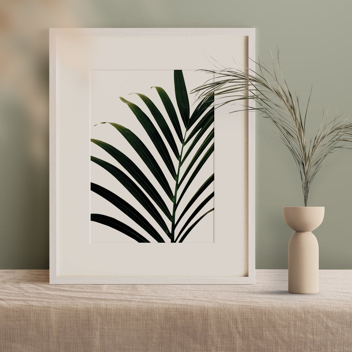 Palm Leaf Botanical Minimalist Tropical Photography Art Poster - Image 2