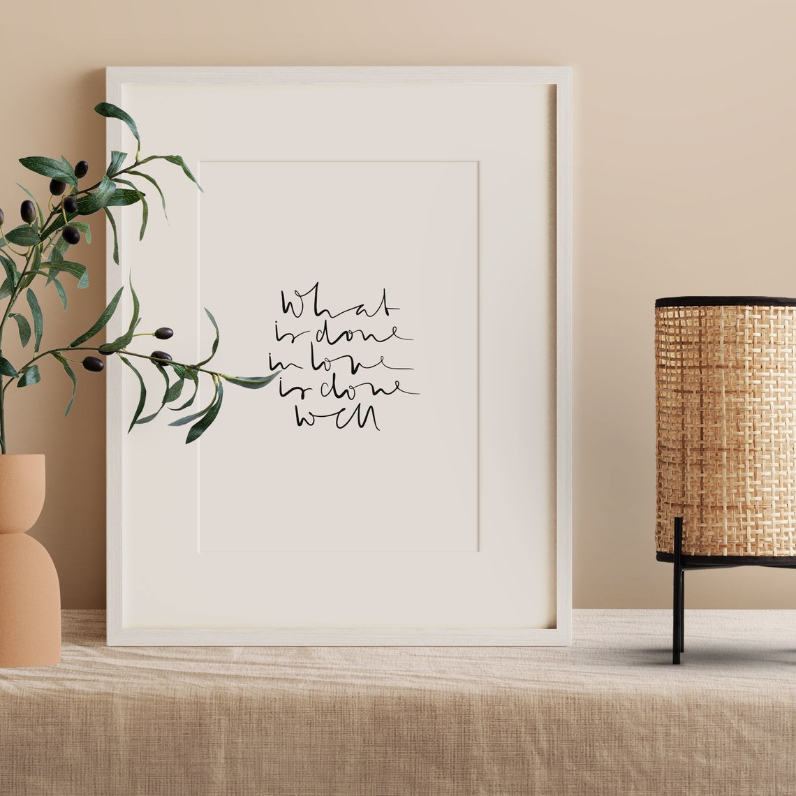 What Is Done In Love Is Done Well Hand Lettered Quote Poster - Image 2