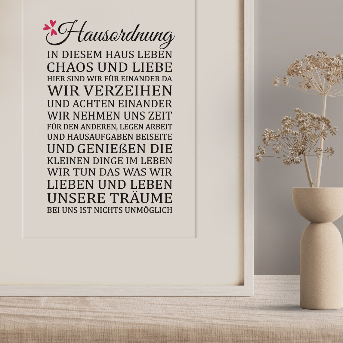 Hausordnung German House Rules Typography Art Print - Image 2