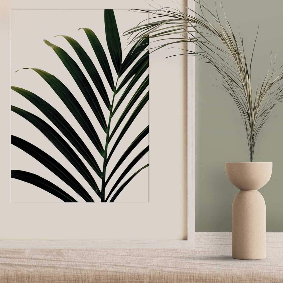Palm Leaf Botanical Minimalist Tropical Photography Art Poster - Image 3