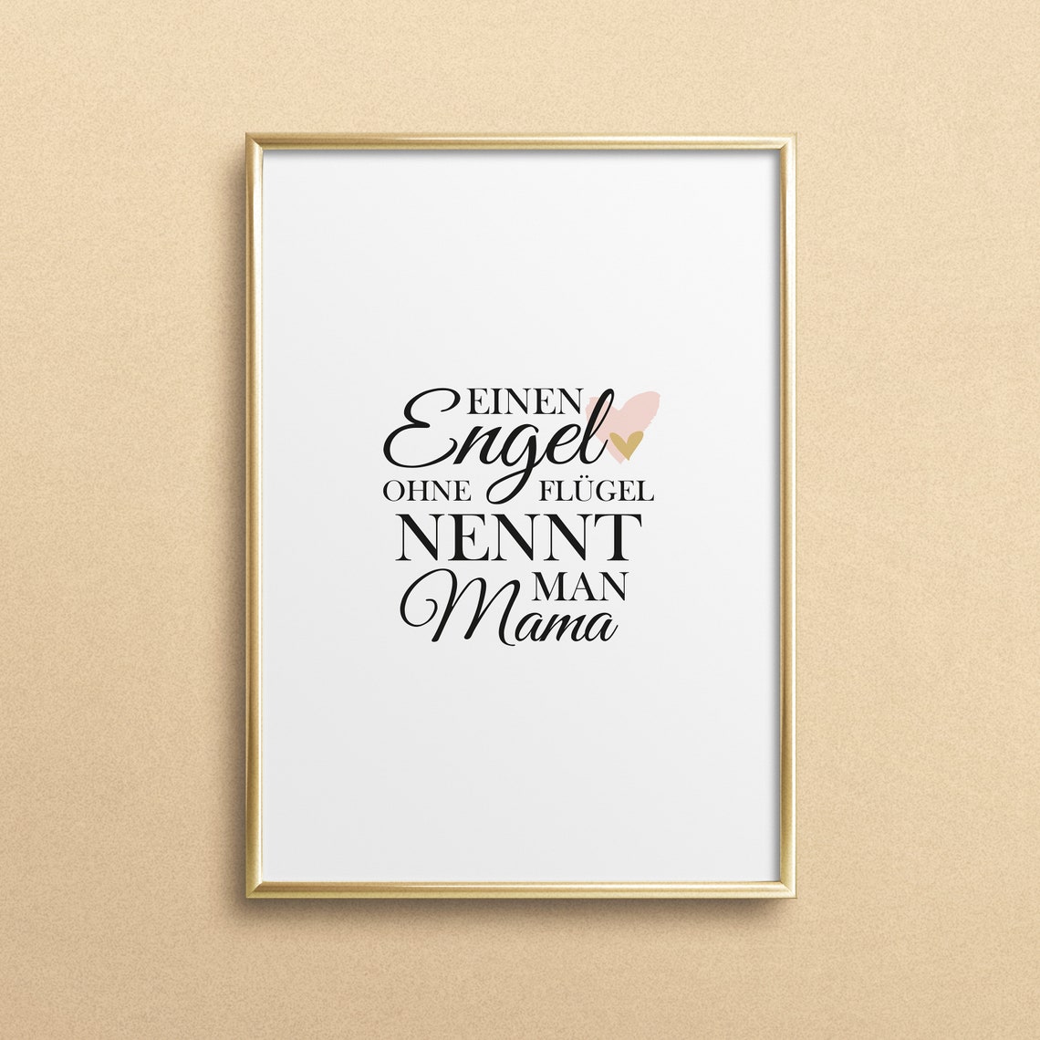 German Mothers Day Angel Without Wings Mama Love Quote Poster