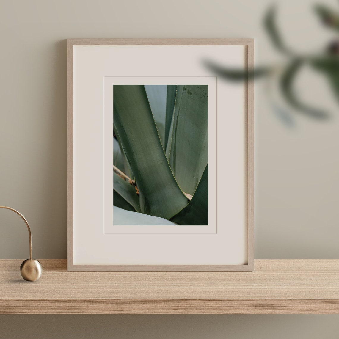Sage Green Agave Leaves Modern Macro Botanical Nature Photo Poster - Image 2