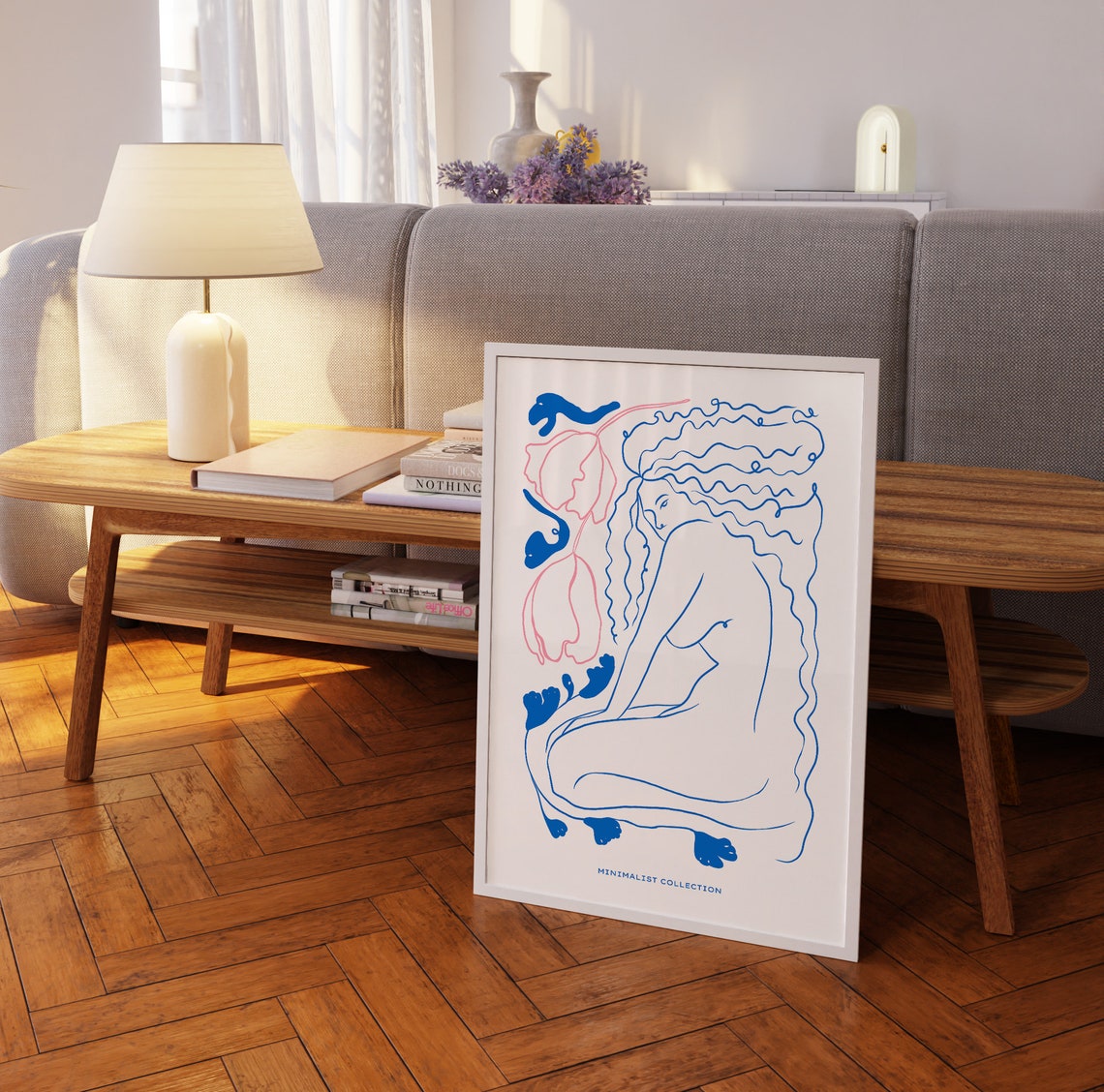 Minimalist Woman Flower Wall Art Woman Body Bathroom Gallery Wall Poster Bathroom Wall Art Woman Portrait - Image 4