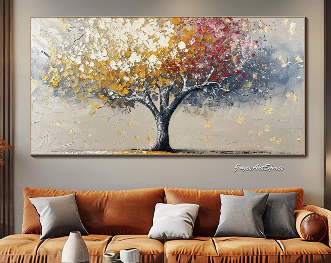 Abstract Textured Tree Oil Painting Art Print