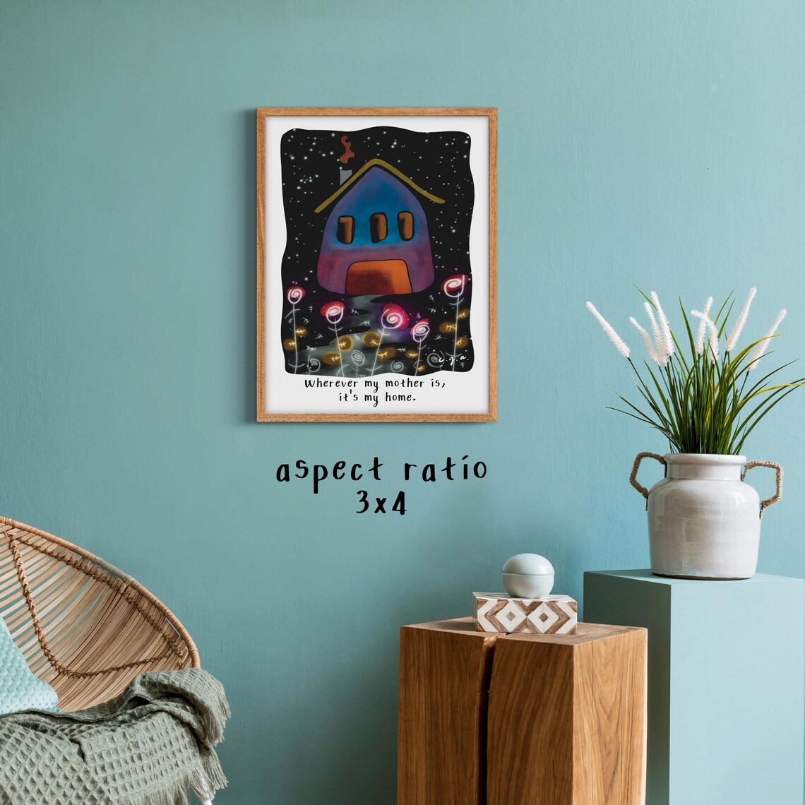 House Illustration - Mother's Day Wall Art - Image 2