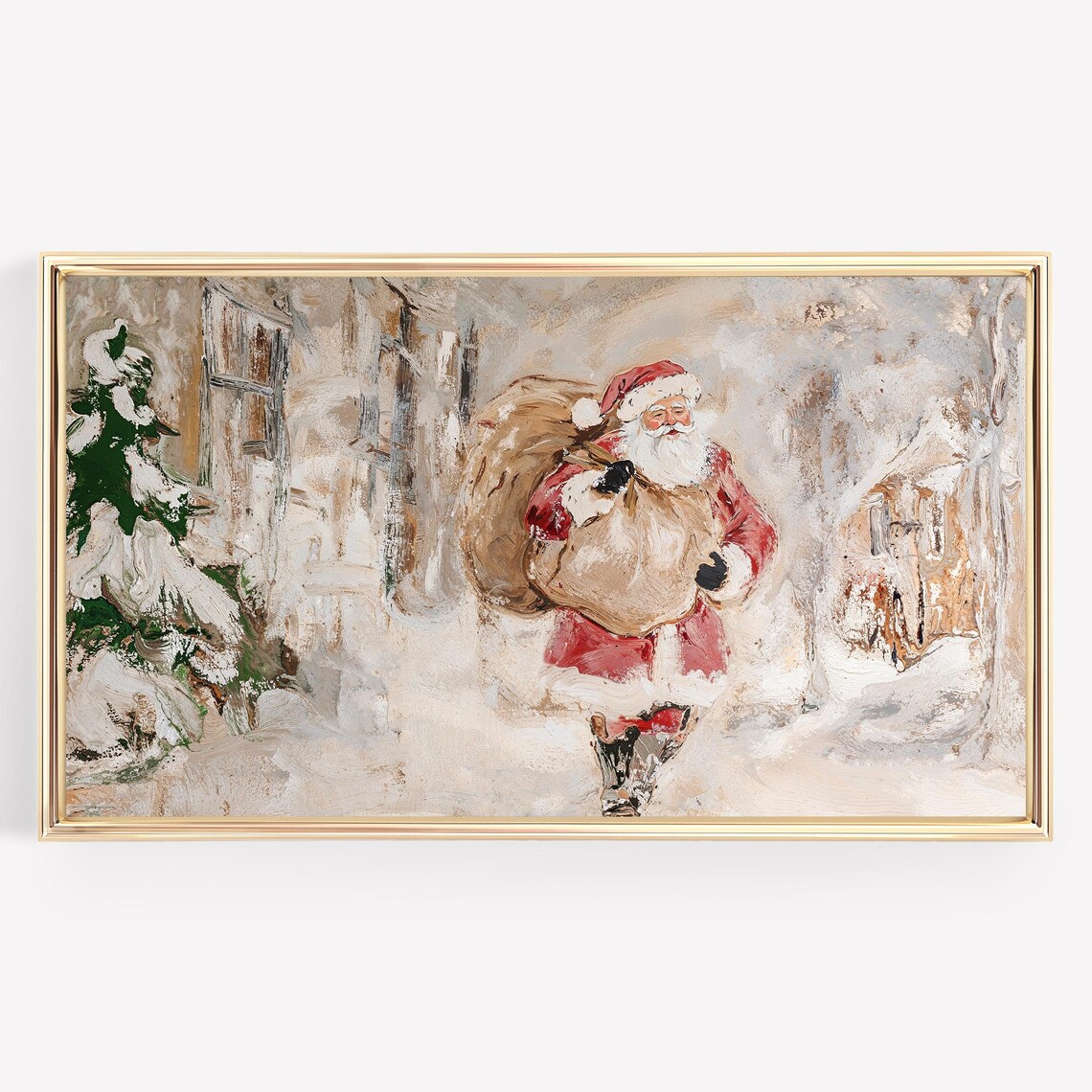 Santa Christmas Painting, Holiday Wall Art Print - Image 4