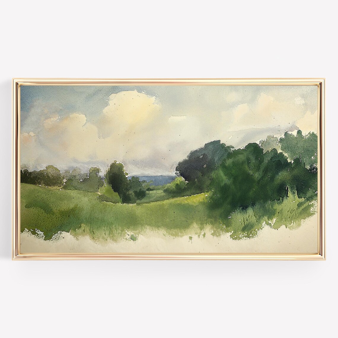 Spring Landscape Watercolour Painting Art Print