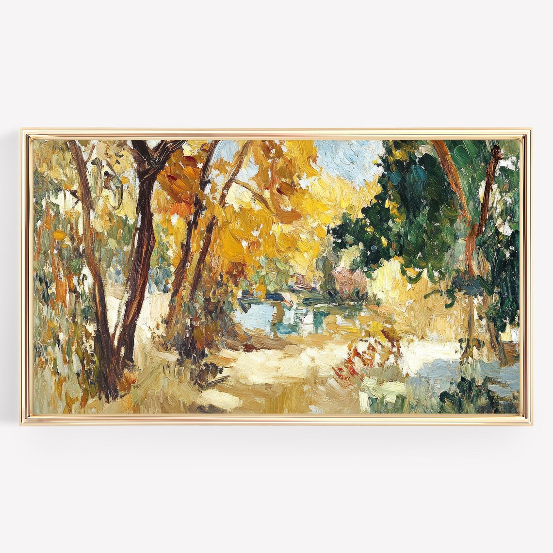 Autumn Frame TV Art Abstract Fall Trees, Vintage Art Print - Image 4