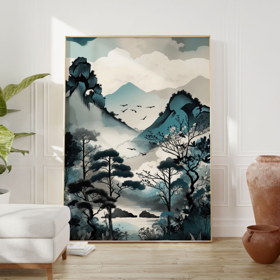 Japandi Mountain Poster, Zen Scandinavian Minimalist - Image 2
