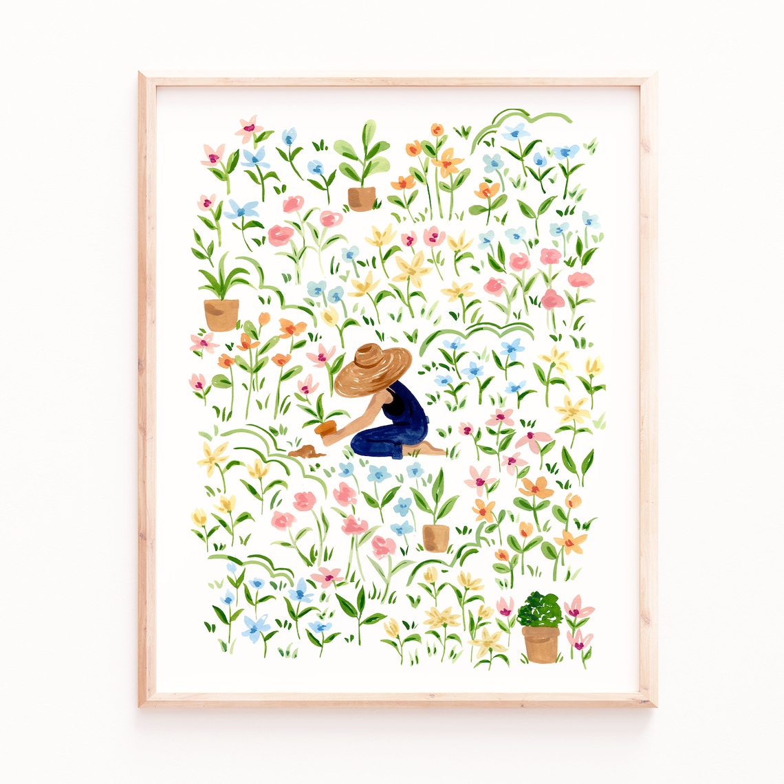 Botanical Watercolor Floral Art Print, Garden Blooms - Image 3