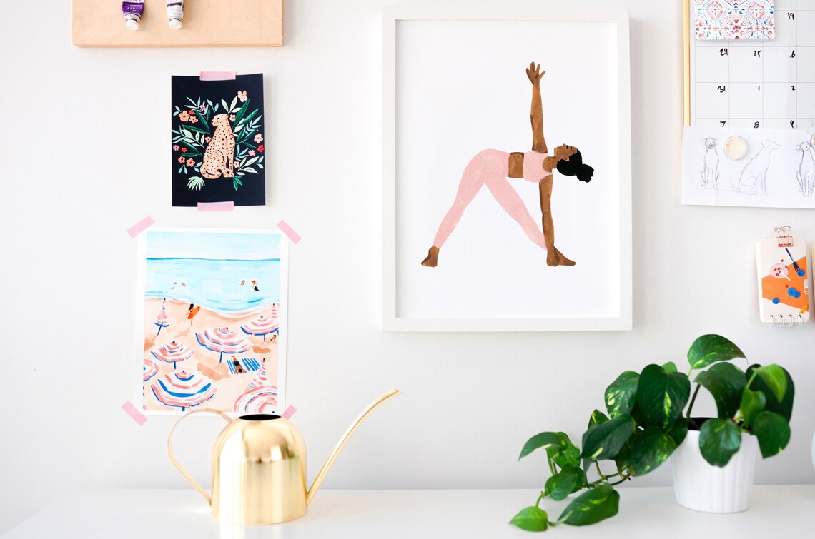 Woman Yoga Wall Art Print, Minimalist Yoga Lady - Image 3
