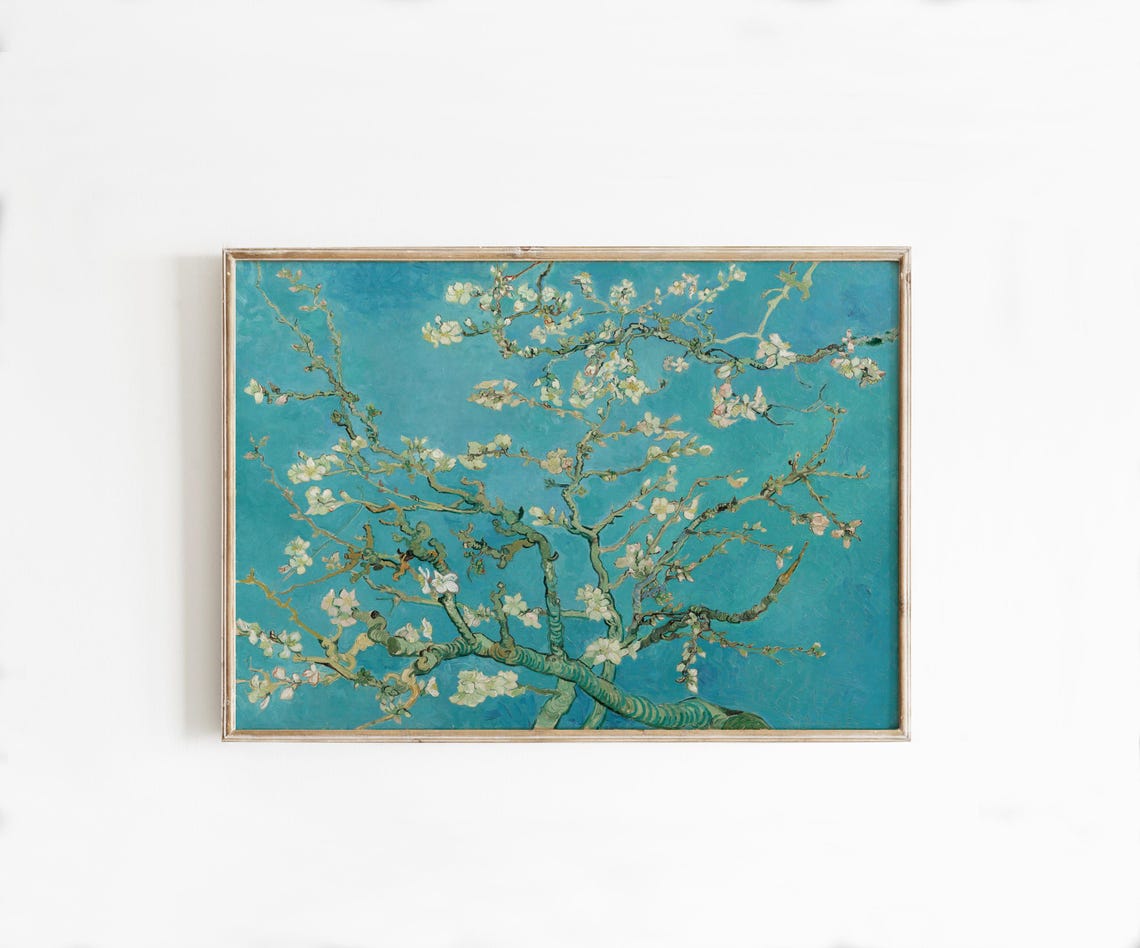 Vintage Flowers Print Wall Art Almond Blossoms Botanical Prints Vintage Oil Painting Vintage Flower Painting Floral Painting - Image 3