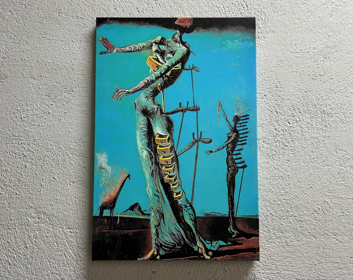 The Burning Giraffe by Dalí, Vintage Art Print