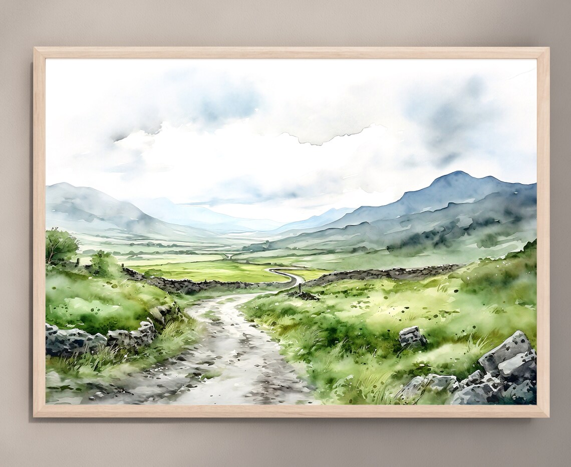 Ring Of Kerry Watercolor Ireland Landscape Art Print - Image 3