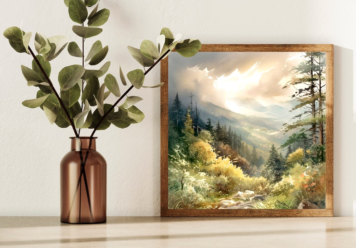 Great Smoky Mountains National Park Watercolor Poster - Image 4