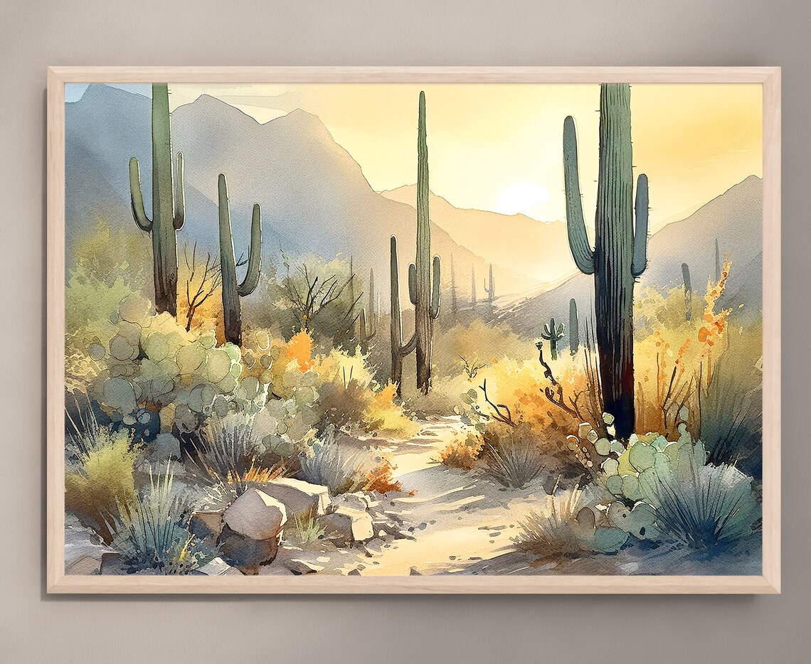 Saguaro National Park Watercolor Travel Poster - Image 5